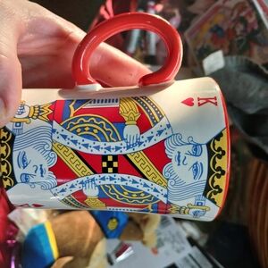 Cracker Barrel King of Hearts Playing Card Mug - Red, White, Blue, Gold, Black